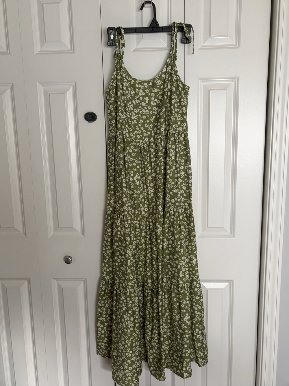 Olive Green Floral Maxi Dress
